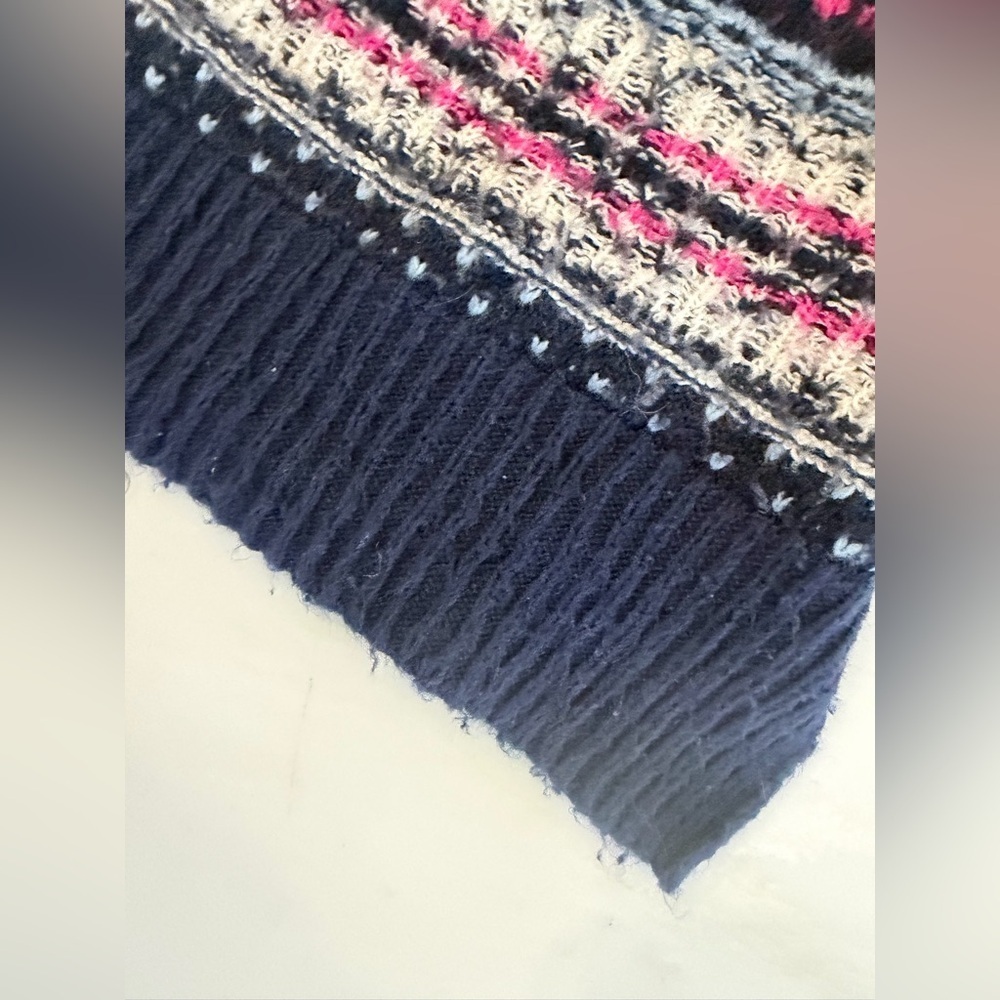 Caslon Anthropologie Women’s Small Navy Blue Multicolored Fair Isle Sweater - Picture 8 of 8